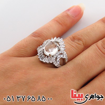 انگشتر در نجف زنانه رودیوم درشت مدل نوشا _کد:13605
