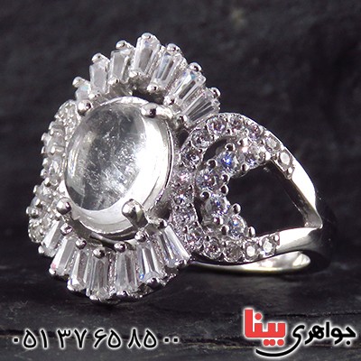 انگشتر در نجف زنانه رودیوم درشت مدل نوشا _کد:13605