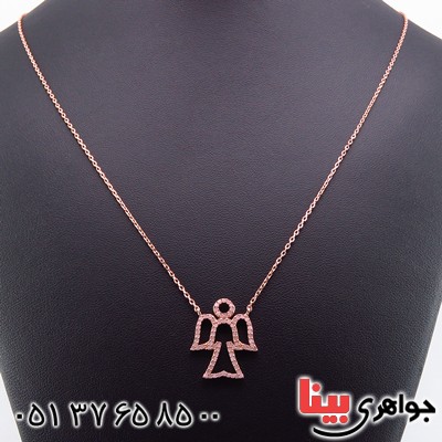 سینه ریز نقره زنانه رودیوم مسی طرح آنجل _کد:13617