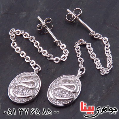 گوشواره نقره زنانه رودیوم میکروستینگ _کد:13632