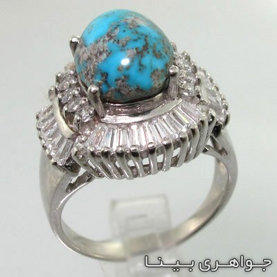 انگشتر فیروزه نیشابوری باگت برجسته
