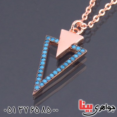 گردنبند نقره زنانه رودیوم مسی طرح مثلث _کد:13682