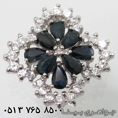 گردنبند یاقوت کبود لوزی گل