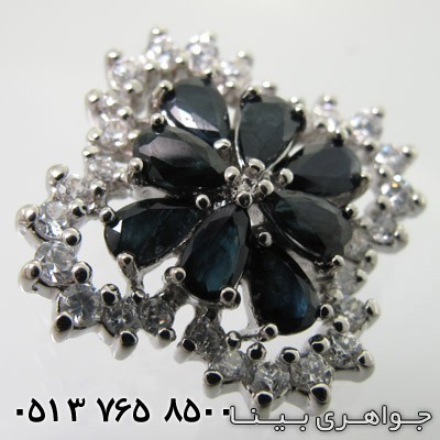 گردنبند یاقوت کبود لوزی گل
