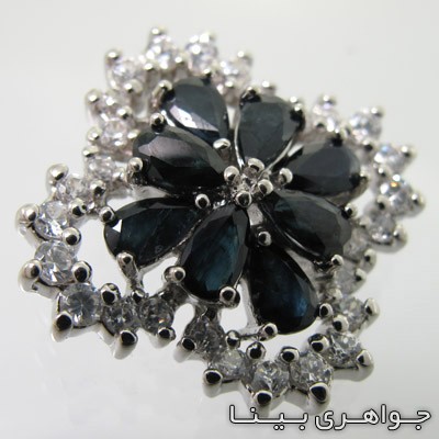 گردنبند یاقوت کبود لوزی گل
