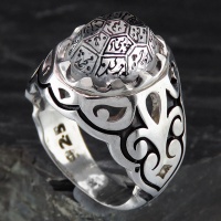انگشتر در نجف مردانه درشت حکاکی چهارده معصوم شبکه کاری خاص