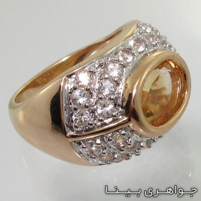 انگشتر سیترین طلایی