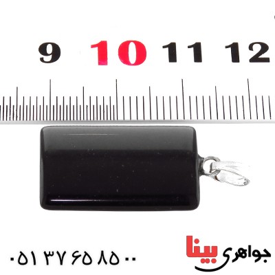 گردنبند عقیق سیاه (اونیکس) تراش مستطیل _کد:13843 گردنبند عقیق سیاه (اونیکس) تراش مستطیل _کد:13843