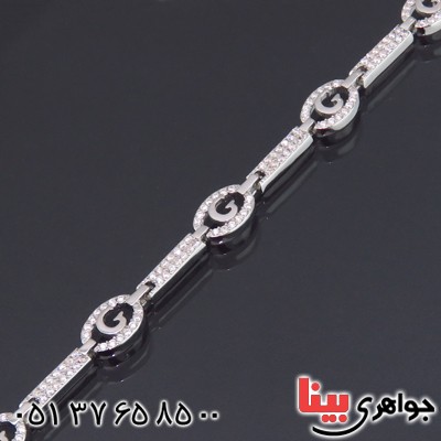 دستبند نقره زنانه میکروستینگ رودیوم مدل G _کد:13896