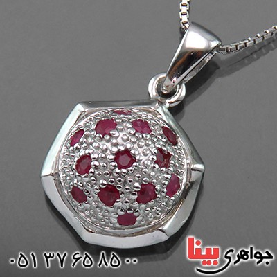 گردنبند یاقوت سرخ زنانه مانی مدل توپی _کد:13922