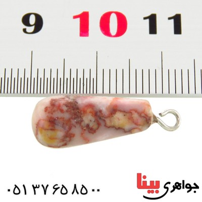 گردنبند رودونیت تراش اشکی _کد:14035