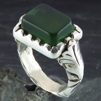 انگشتر یشم مردانه خاص خوشرنگ