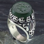 انگشتر یشم مردانه درشت خاص حکاکی گود یا زهرا (س)