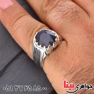 انگشتر یاقوت کبود مردانه عالی کلاسیک شیاردار _کد:14135 انگشتر یاقوت کبود مردانه عالی کلاسیک شیاردار _کد:14135