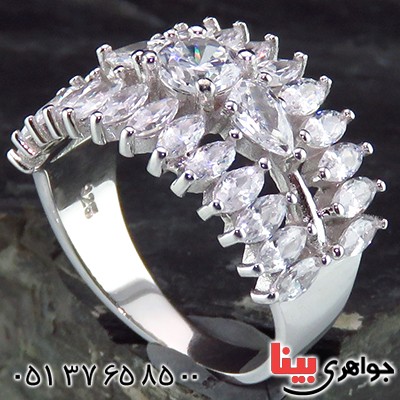 انگشتر نقره زنانه رودیوم مدل ستایش _کد:14190 انگشتر نقره زنانه رودیوم مدل ستایش _کد:14190