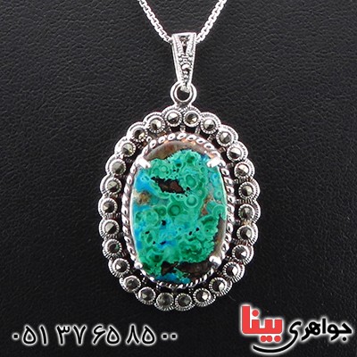 گردنبند فیروزه زنانه درشت با نقوش مالاکیتی خوشرنگ _کد:14452 گردنبند فیروزه زنانه درشت با نقوش مالاکیتی خوشرنگ _کد:14452