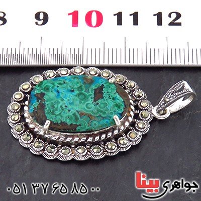 گردنبند فیروزه زنانه درشت با نقوش مالاکیتی خوشرنگ _کد:14452 گردنبند فیروزه زنانه درشت با نقوش مالاکیتی خوشرنگ _کد:14452