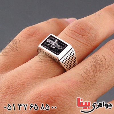 انگشتر نقره مردانه شیک و اسپرت مدل فروهر _کد:14461 انگشتر نقره مردانه شیک و اسپرت مدل فروهر _کد:14461