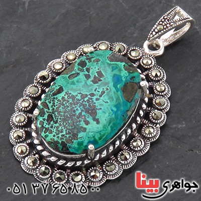 گردنبند فیروزه درشت زنانه با نقوش مالاکیتی خوشرنگ _کد:14478 گردنبند فیروزه درشت زنانه با نقوش مالاکیتی خوشرنگ _کد:14478