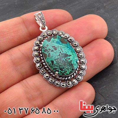 گردنبند فیروزه درشت زنانه با نقوش مالاکیتی خوشرنگ _کد:14478 گردنبند فیروزه درشت زنانه با نقوش مالاکیتی خوشرنگ _کد:14478