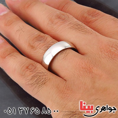 انگشتر نقره مردانه رینگی روکش پلاتین _کد:14489 انگشتر نقره مردانه رینگی روکش پلاتین _کد:14489