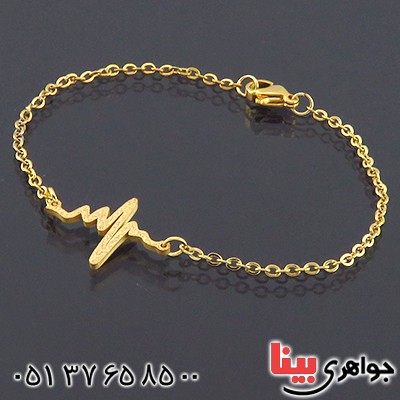 دستبند زنانه طرح ضربان روکش آب طلا _کد:14534