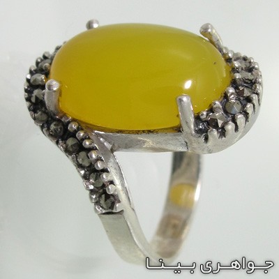 انگشتر عقیق زرد شرف الشمس لاله