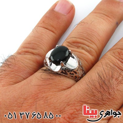 انگشتر عقیق سیاه (اونیکس) مردانه کلاسیک _کد:14728 انگشتر عقیق سیاه (اونیکس) مردانه کلاسیک _کد:14728