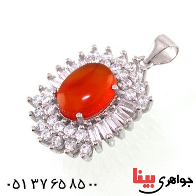 گردنبند عقیق یمنی زنانه رودیوم خوشرنگ _کد:14784