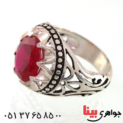 انگشتر یاقوت سرخ آلمانی مردانه خوشرنگ _کد:14789