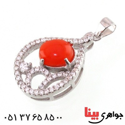 گردنبند عقیق یمنی رودیوم زنانه خوشرنگ _کد:14793