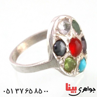 انگشتر چند جواهر زنانه بیضی حرز امام جواد (ع) _کد:14798
