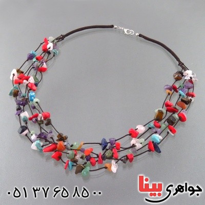 سینه ریز چند جواهر درشت زنانه سنگ درمانی _کد:14841