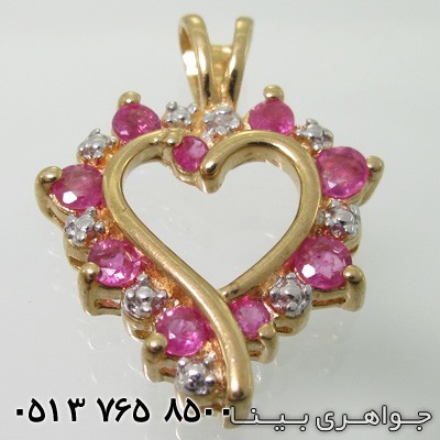 گردنبند یاقوت سرخ قلب