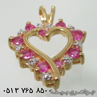 گردنبند یاقوت سرخ قلب