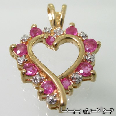 گردنبند یاقوت سرخ قلب