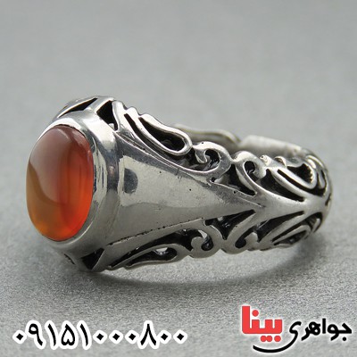 انگشتر عقیق یمنی درشت مردانه خاص _کد:14885