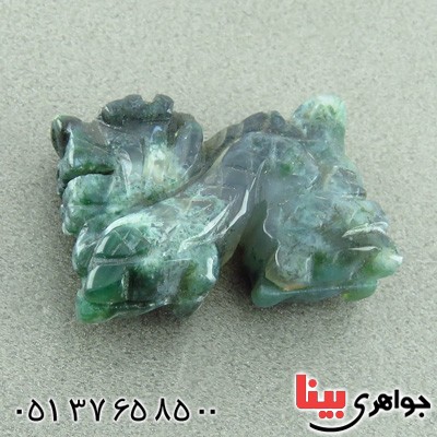 سنگ عقیق خزه ای  طرح اژدها _کد:14927