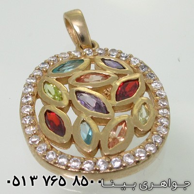 گردنبند چند جواهر دایره دور نگین
