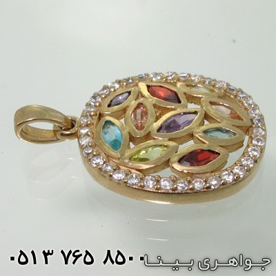 گردنبند چند جواهر دایره دور نگین