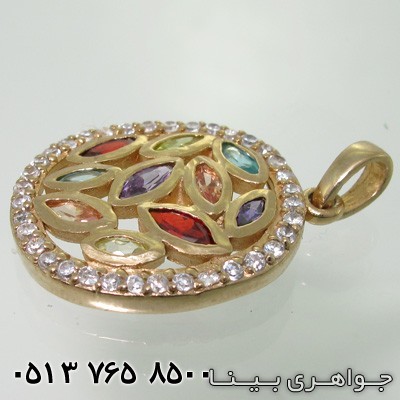 گردنبند چند جواهر دایره دور نگین
