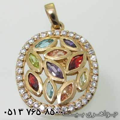 گردنبند چند جواهر دایره دور نگین