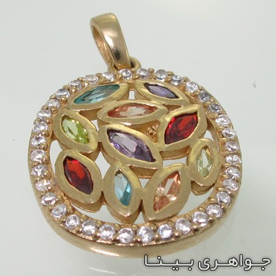 گردنبند چند جواهر دایره دور نگین