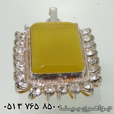 گردنبند عقیق زرد شرف الشمس مستطیلی
