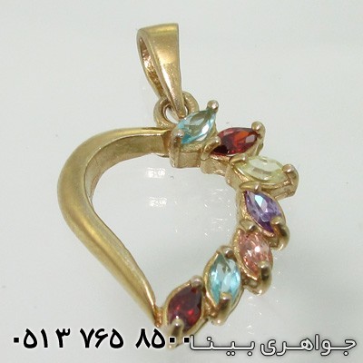 گردنبند چند جواهر قلبی