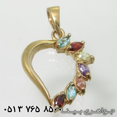گردنبند چند جواهر قلبی