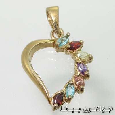 گردنبند چند جواهر قلبی