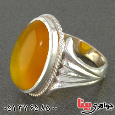 انگشتر عقیق شرف الشمس مردانه درشت خوشرنگ _کد:15047