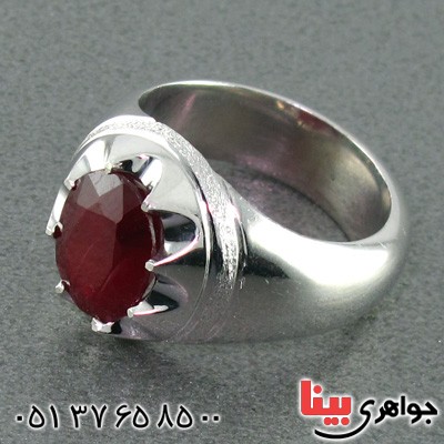 انگشتر یاقوت سرخ مردانه درشت تک _کد:2055