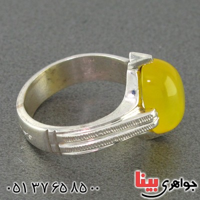 انگشتر عقیق شرف الشمس مردانه چهار چنگ _کد:15089